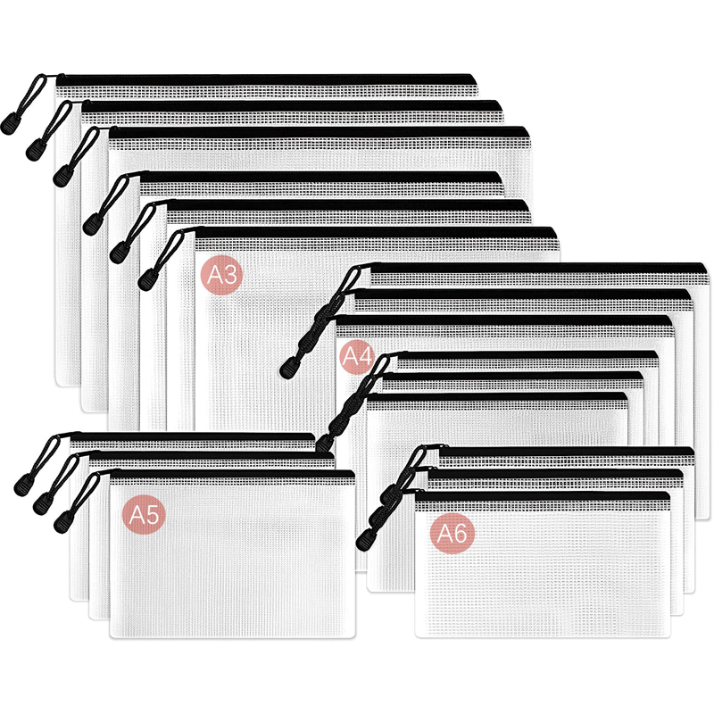Portfolio Folder Zip - กระเป๋าตาข่ายซิป กระเป๋าเอกสาร กระเป๋าใส่แฟ้มกันน้ำ โฟลเดอร์ อุปกรณ์สำนักงานโรงเรียน กระเป๋าเครื่องสำอาง