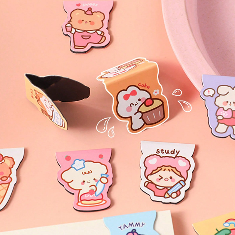 Bookmark Magnetic Clip - 5 ชิ้นน่ารักการ์ตูนหมีแม่เหล็กบุ๊คมาร์คกระดาษคลิป Kawaii กระต่ายเครื่องเขียนนักเรียนหนังสือ Marker ของหน้าโรงเรียน