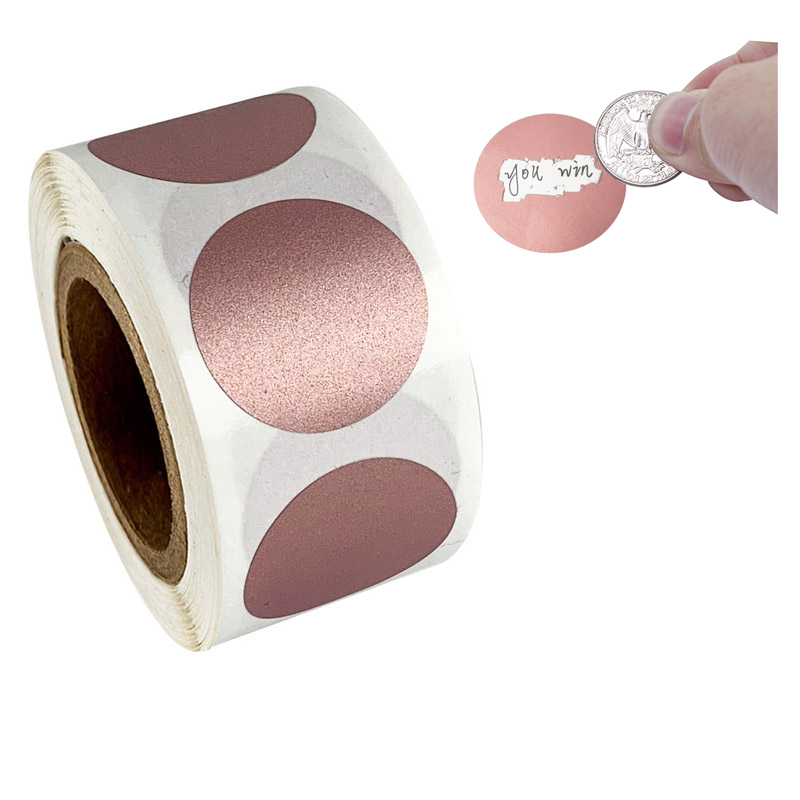 Label Printer Tape - 50-300pcs รอบ Rose Gold Scratch-Off สติกเกอร์