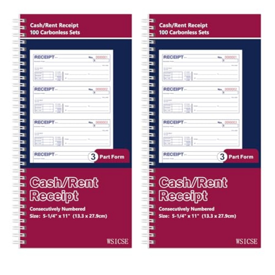 Carbon Copy Book - สมุดใบเสร็จ 2 เล่ม พร้อมกระดาษคาร์บอน 3 ชั้น