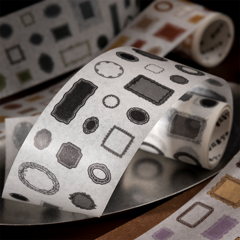 Label Printer Tape - สติกเกอร์เทปกรอบวินเทจ Journal GO สำหรับตกแต่งไดอารี่ แพลนเนอร์ สมุดภาพ