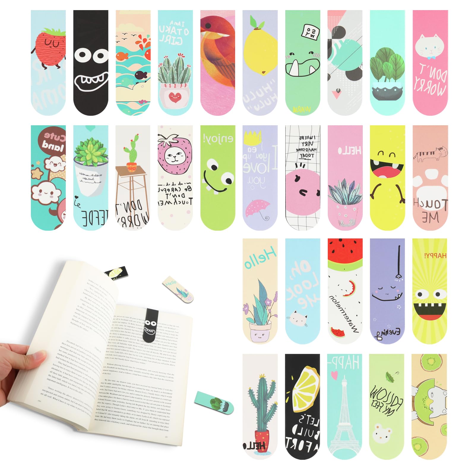 Bookmark Magnetic Clip - 18 pcs/30 pcs บุ๊คมาร์คแม่เหล็กสําหรับเด็ก & คนรักหนังสือ,