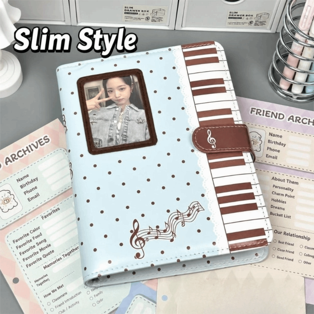 Notebook Dotted A5 - สมุดบันทึกแบบมีปกลายจุด Ins ขนาด A5 แบบแยกแผ่นได้ สำหรับใส่การ์ดรูปไอดอล