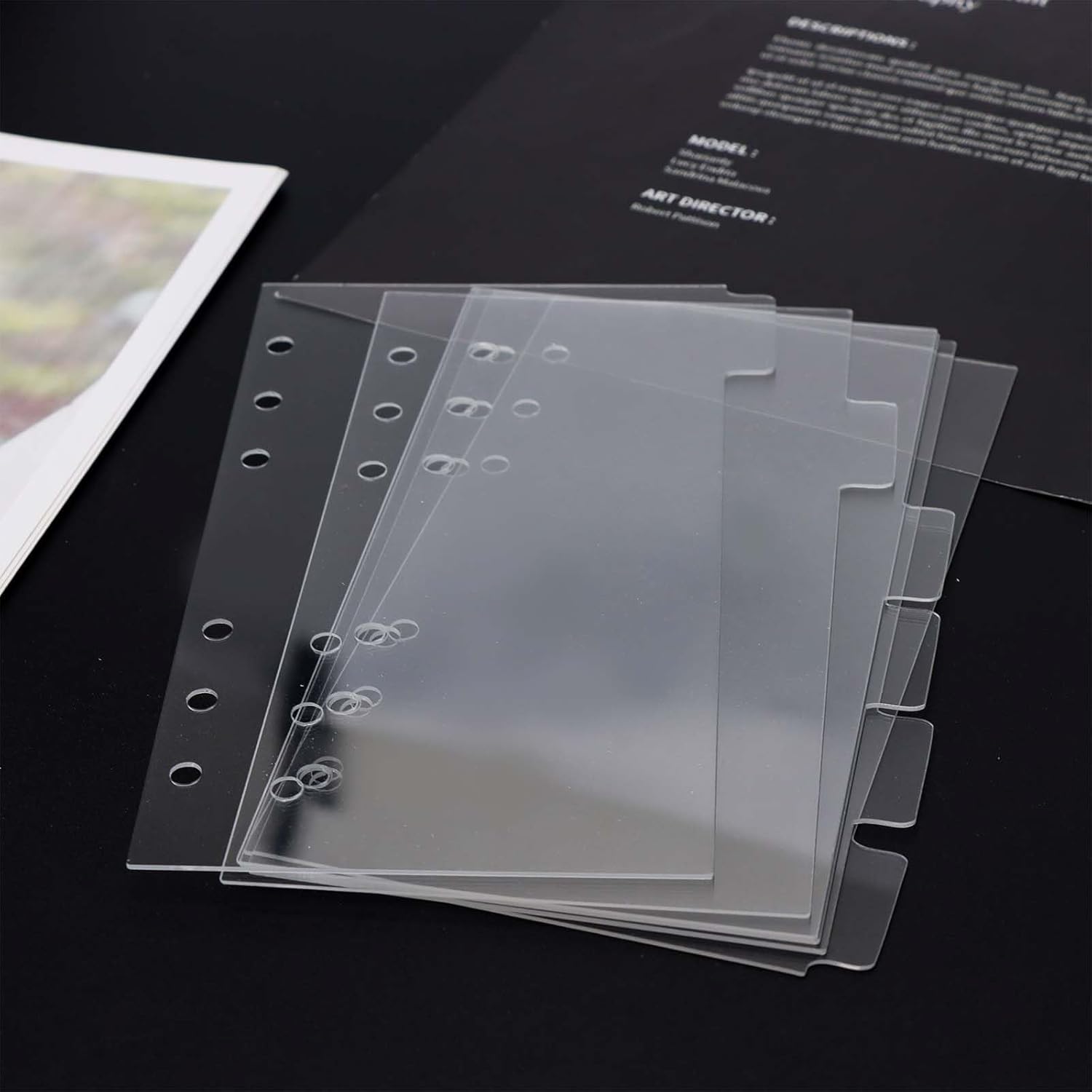 Index Tab Divider - แผ่นแบ่งหมวดหมู่/ปกสมุดบันทึกแบบใส A5/A6/A7 6 แท็บ อะคริลิกหนา แบบเติมได้