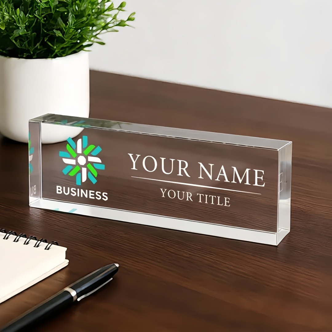 Desk Name Plate - ป้ายชื่ออะคริลิกแบบแบน 2 มิติ ลายดอกกุหลาบสีชมพูพาสเทล สำหรับตกแต่งโต๊ะทำงาน (สำหรับตกแต่งเท่านั้น)