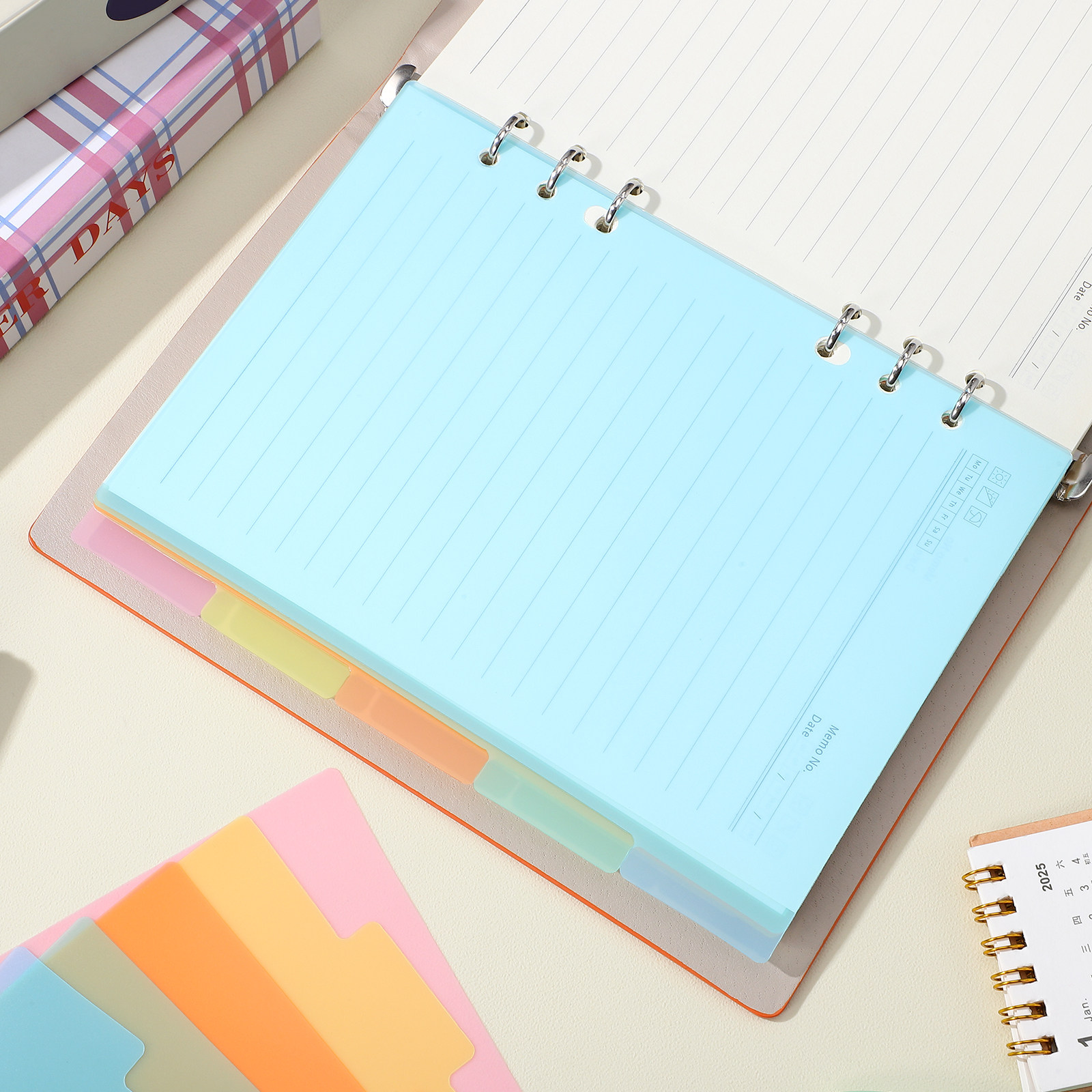 Index Tab Divider - แผ่นแบ่งพลาสติกแบบเรียบและยืดหยุ่น 10 ชิ้น พร้อมแถบป้ายสำหรับจัดหมวดหมู่ในแฟ้ม A5 ดีไซน์โปร่งแสง