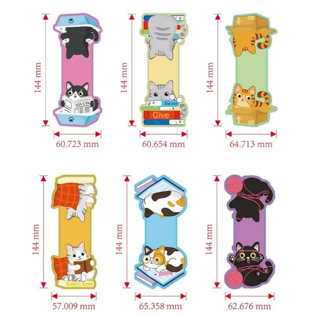 Bookmark Magnetic Clip - ที่คั่นหนังสือแม่เหล็ก ลายแมวสุดสร้างสรรค์ 1 ชุด 3 แบบ