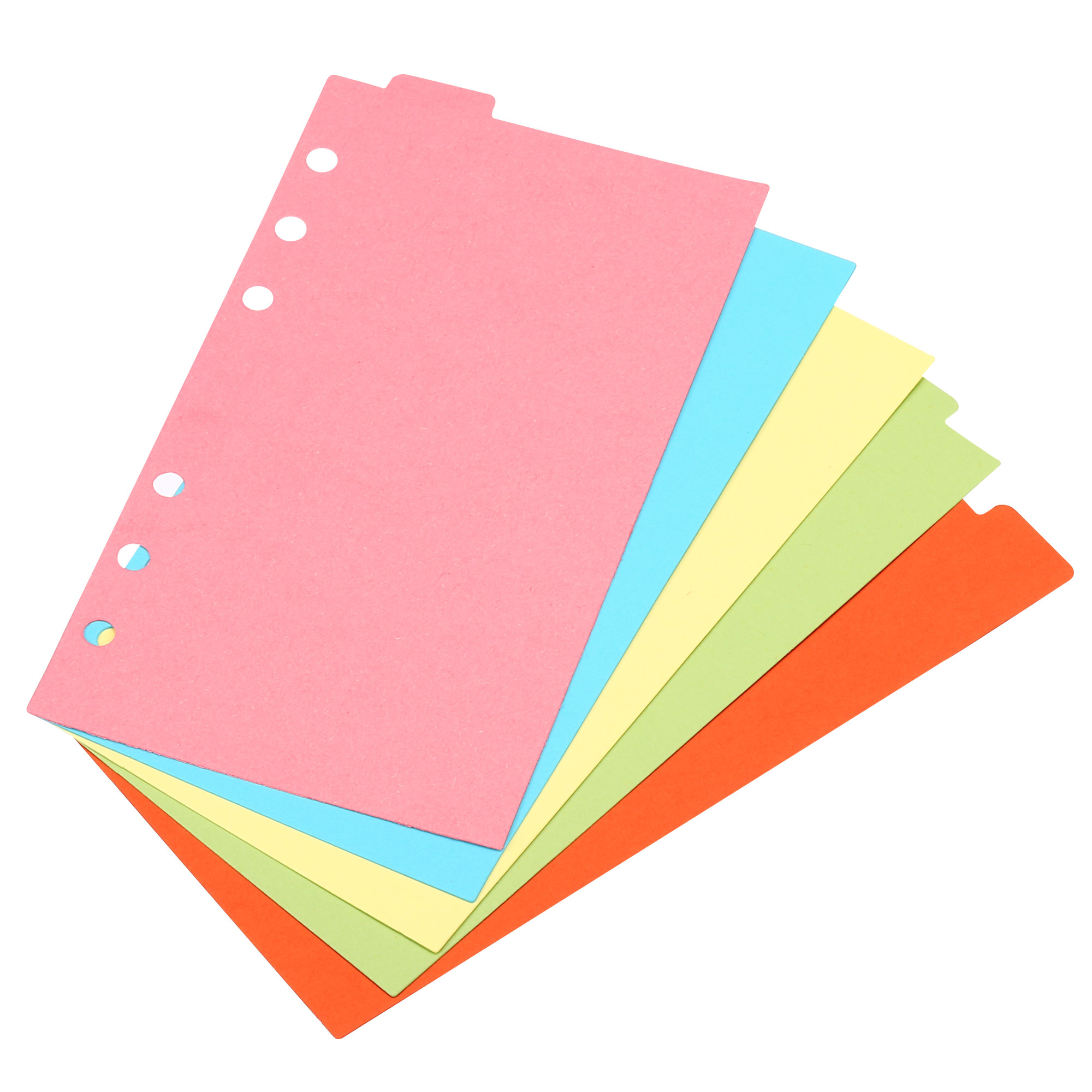 Index Tab Divider - ตัวแบ่งดัชนีเครื่องผูก A6 4ชุด5แท็บกระดาษแข็งที่ใส่ได้ตารางสำหรับ6วงแยกกระดาษตัวแบ่งไฟล์หลายสี
