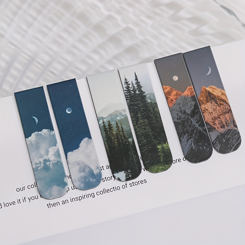 2pcs ภูมิทัศน์ธีมบุ๊คมาร์คแม่เ - Bookmark Magnetic Clip บทวิจารณ์และราคา