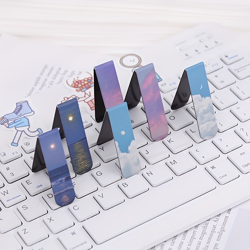 2pcs ภูมิทัศน์ธีมบุ๊คมาร์คแม่เ - Bookmark Magnetic Clip บทวิจารณ์และราคา