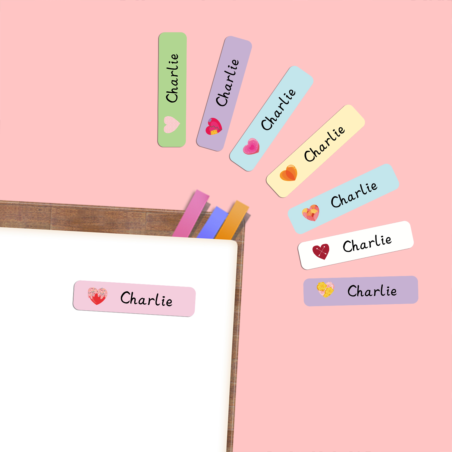 สติกเกอร์ป้ายชื่อรูปหัวใจแบบส่ - Stationery Supplier บทวิจารณ์และราคา