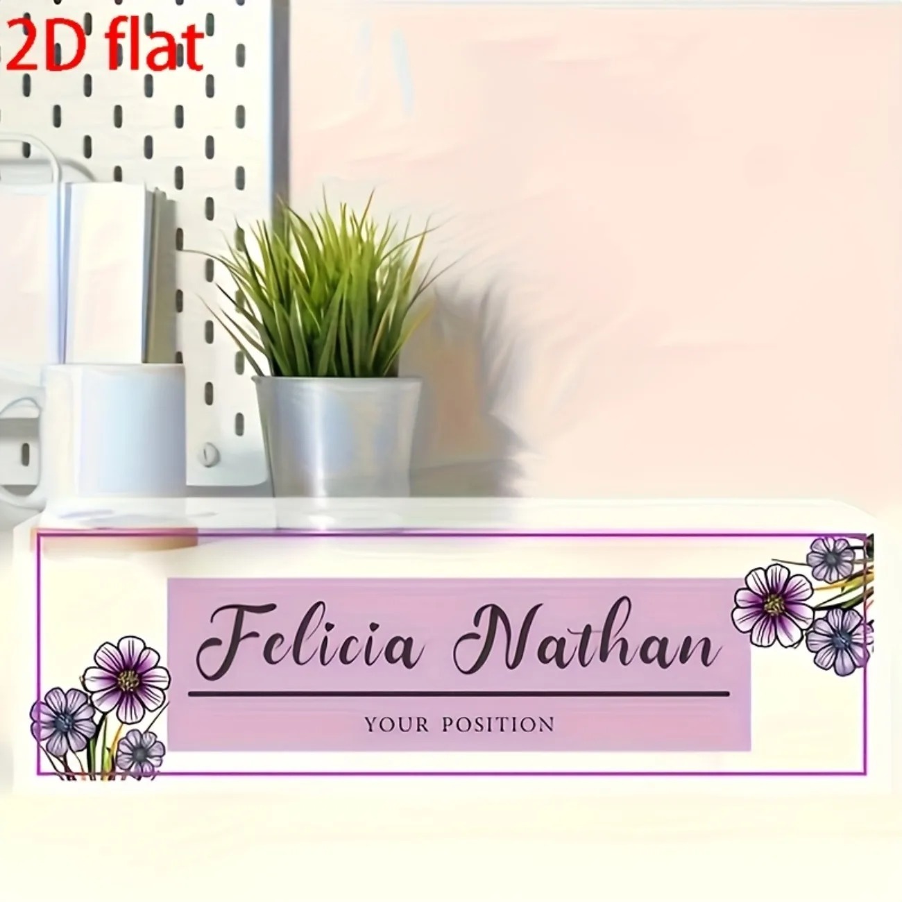 ป้ายชื่ออะคริลิกตั้งโต๊ะลายดอก - Desk Name Plate บทวิจารณ์และราคา