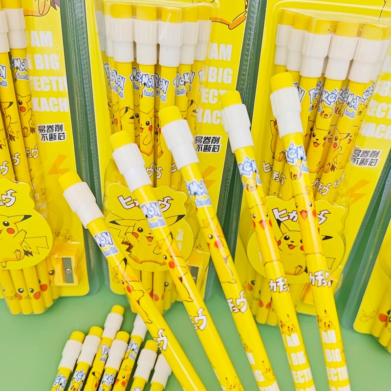 12 ชิ้น โปเกมอนดินสอพร้อมยางลบ - Office Supply Office Stationery Items บทวิจารณ์และราคา