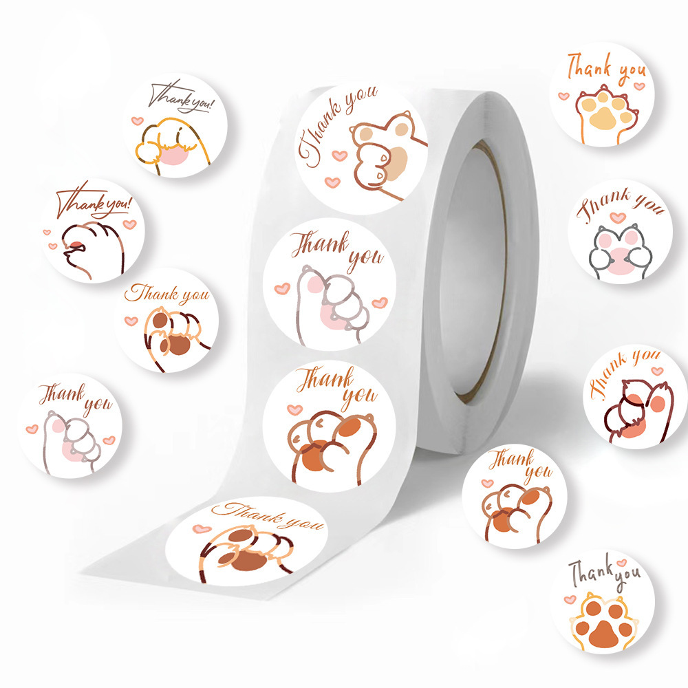 สติกเกอร์ขอบคุณลายการ์ตูนอุ้งเ - Sticker Label Roll บทวิจารณ์และราคา