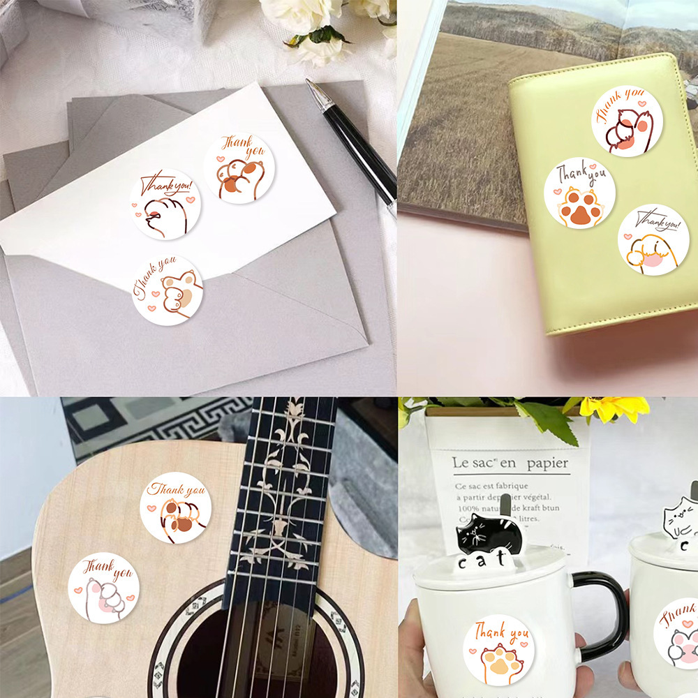 สติกเกอร์ขอบคุณลายการ์ตูนอุ้งเ - Sticker Label Roll บทวิจารณ์และราคา