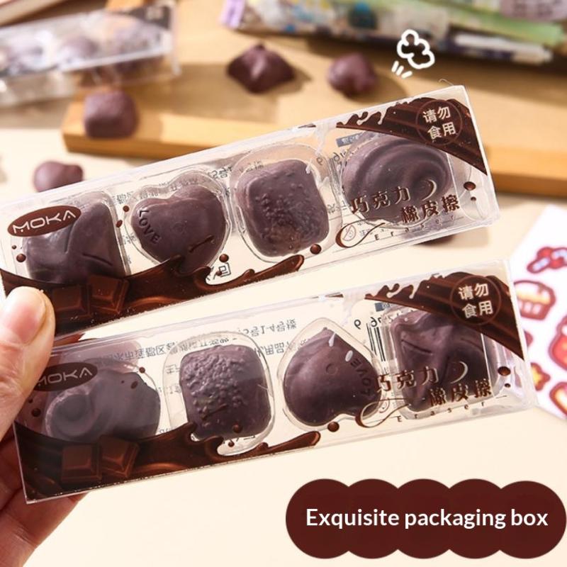 ۞   ชุดยางลบช็อกโกแลตจำลองสุดส - Office Supply Office Stationery Items บทวิจารณ์และราคา
